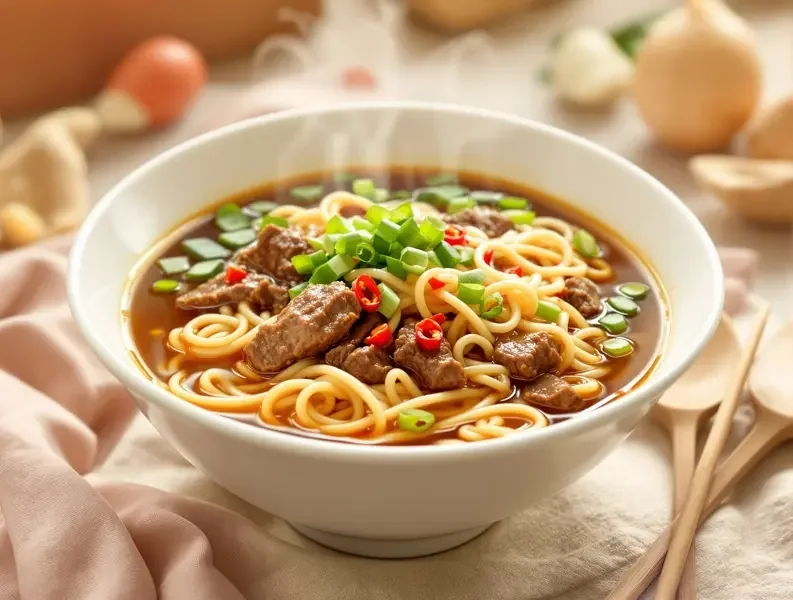 一碗热腾腾的牛肉面